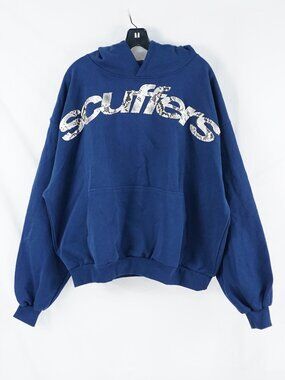 Scuffers Animal Snakeskin Print Cotton Fleece Hoodie In Navy Unisex Size L (NWT)
